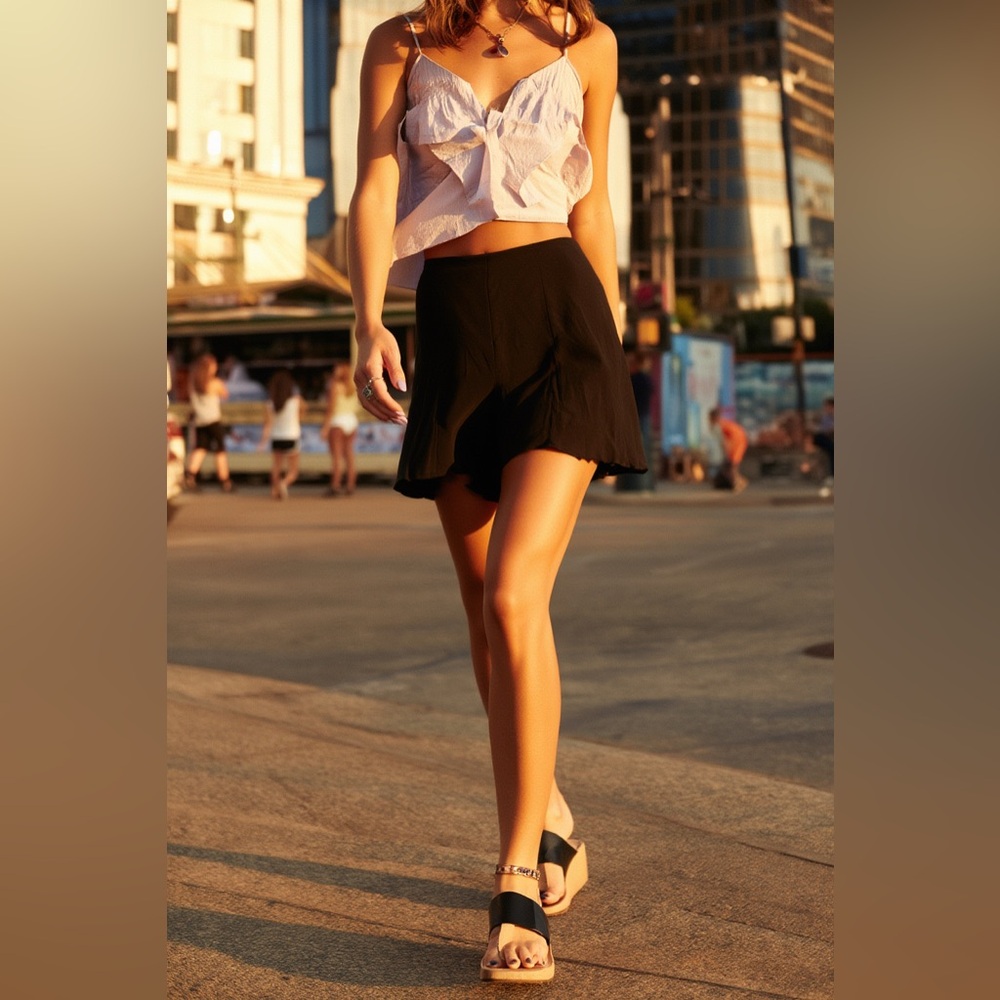 🌻5/$30🌻 Aritzia TALULA Short Flowy Black Shorts